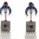 Blue stone chitai earrings