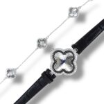 Van cleef facet with diamond bracelet