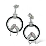 Love birds pair WITH BLACK ENAMEL