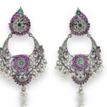 Silver aura carving work hand Bali earrings
