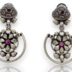 Chitai red stone earrings