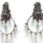 Chitai red stone earrings