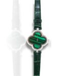 Van cleef emerald green leather watch