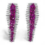 Silver pleated with ruby stone