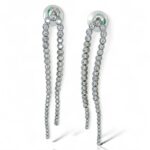 Diamond studed long earrings