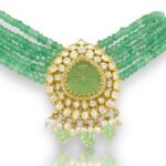 light green emerald stone chokar
