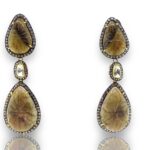 Victorian earrings with semi precious stone