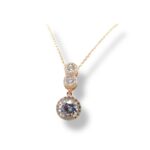 Rose gold diamond chain with pendent