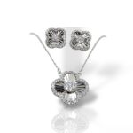 VAN CLEEF FACET CHAIN PENDANT WITH EARRING