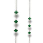 VAN CLEEF GREEM_N DTONE WITH DIAMOND BRACELET