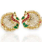 Gold tone kundan tops with pearls