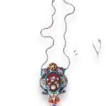 Multi colour silver chitai pendant